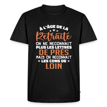 à l'âge de la retraité | La Retraite - T-shirt Premium bio Homme - noir - Devant - Nico (187cm)