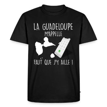 Il Faut Que Je Parte En Guadeloupe Humour Gwada - T-shirt Premium bio Homme - noir - Devant - Nico (187cm)