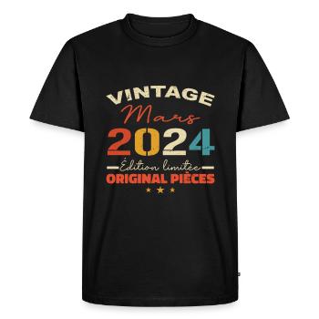 Mars 2024 anniversaire 2024 légendes Mars - T-shirt Premium bio Homme - noir - Devant - Nico (187cm)