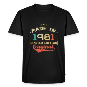 Made in 1981 | Limited Edition 1981 - T-shirt Premium bio Homme - noir - Devant - Nico (187cm)