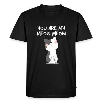 Cat Chat Meow Couples amoureux Preuve d'amour - T-shirt Premium bio Homme - noir - Devant - Nico (187cm)