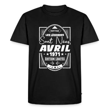 Avril 1971 - T-shirt Premium bio Homme - noir - Devant - Nico (187cm)