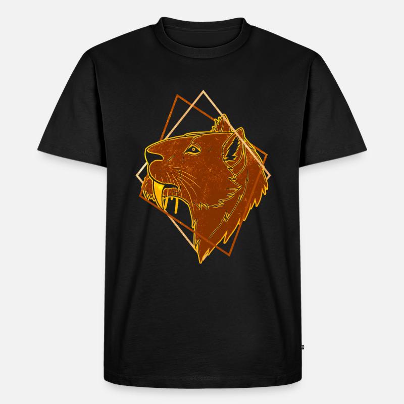 Säbelzahntiger - Männer Premium Bio T-Shirt - Schwarz