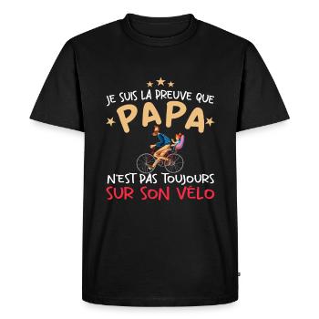Papa cycliste cyclisme Bébé Nourrisson Naissance - T-shirt Premium bio Homme - noir - Devant - Nico (187cm)