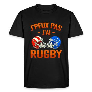 Je Peux Pas J'ai Rugby | rugby - T-shirt Premium bio Homme - noir - Devant - Nico (187cm)