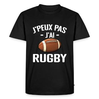 J'peux Pas J'ai Rugby - T-shirt Premium bio Homme - noir - Devant - Nico (187cm)