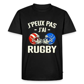 J'peux Pas J'ai Rugby - T-shirt Premium bio Homme - noir - Devant - Nico (187cm)