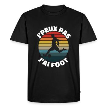 Je Peux Pas J'ai Foot | J'peux Pas J'ai foot - T-shirt Premium bio Homme - noir - Devant - Nico (187cm)