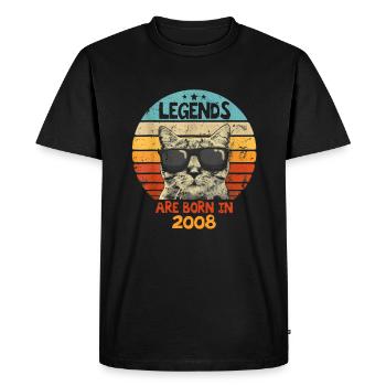 Les légendes sont nées en 2008 Anniversaire Cadeau - T-shirt Premium bio Homme - noir - Devant - Nico (187cm)