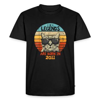 Les légendes sont nées en 2011 Anniversaire Cadeau - T-shirt Premium bio Homme - noir - Devant - Nico (187cm)