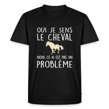 Oui Je Sens Le Cheval Non Ce N'est Pas Un Problème - T-shirt Premium bio Homme - noir - Devant - Nico (187cm)