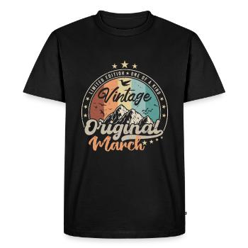 Né en Mars Cadeau D'anniversaire - T-shirt Premium bio Homme - noir - Devant - Nico (187cm)