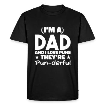 I love word games | Men | Daddy's Joke - Men's Premium Organic T-Shirt - black - Front - Nico (187cm)