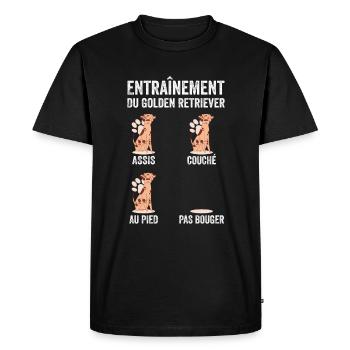 Éducation Chien Entraînement Du Golden Retriever - T-shirt Premium bio Homme - noir - Devant - Nico (187cm)