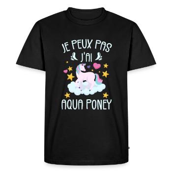 Je Peux Pas J'ai Aqua Poney - T-shirt Premium bio Homme - noir - Devant - Nico (187cm)