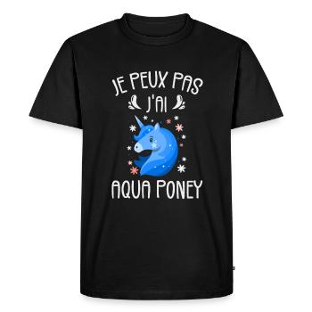 Je Peux Pas J'ai Aqua Poney - T-shirt Premium bio Homme - noir - Devant - Nico (187cm)