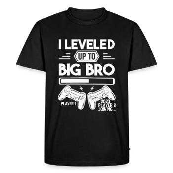 Video Gamer Gaming - I Leveled up to Big Bro - T-shirt Premium bio Homme - noir - Devant - Nico (187cm)