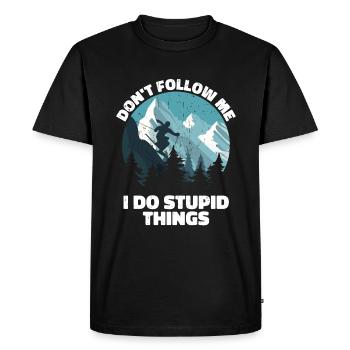 Skiing Snow Skier Winter Ski Snowboard - Men's Premium Organic T-Shirt - black - Front - Nico (187cm)
