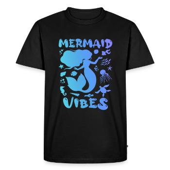 Mermaid - Sirène - Mermaid Vibes - T-shirt Premium bio Homme - noir - Devant - Nico (187cm)