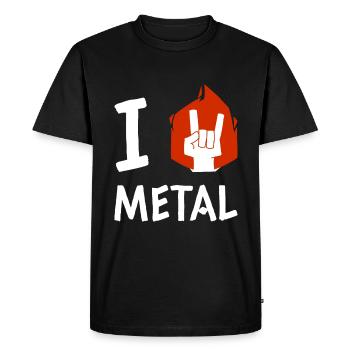 J'aime Le Métal - T-shirt Premium bio Homme - noir - Devant - Nico (187cm)