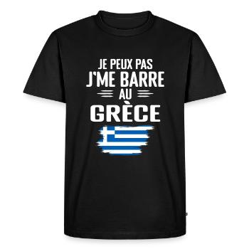 Je Peux Pas J'me Barre Au Grèce Vacances - Grèce - T-shirt Premium bio Homme - noir - Devant - Nico (187cm)