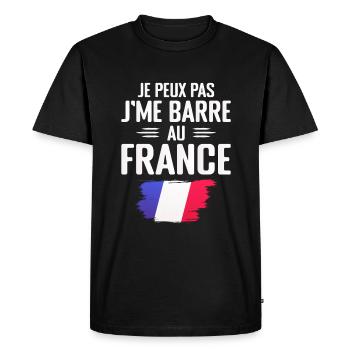 Je Peux Pas J'me Barre Au France - T-shirt Premium bio Homme - noir - Devant - Nico (187cm)