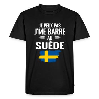 Je Peux Pas J'me Barre Au Suède - T-shirt Premium bio Homme - noir - Devant - Nico (187cm)