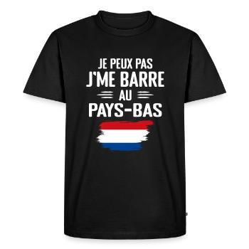 Je Peux Pas J'me Barre Au Pays-Bas - T-shirt Premium bio Homme - noir - Devant - Nico (187cm)