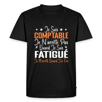 Humour Comptable Cadeau Comptable Motivation - T-shirt Premium bio Homme - noir - Devant - Nico (187cm)