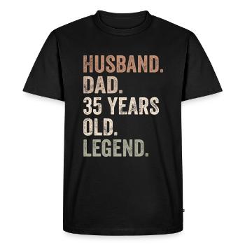 Husband Dad Legend 35th Birthday - T-shirt Premium bio Homme - noir - Devant - Nico (187cm)
