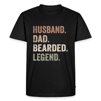Bearded Husband Dad Beard Legend - T-shirt Premium bio Homme - noir - Devant - Nico (187cm)