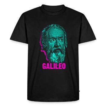 Galilée - T-shirt Premium bio Homme - noir - Devant - Nico (187cm)
