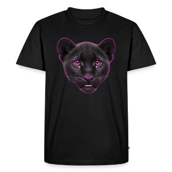 Panthère rose | Tête de panthère de bébé - T-shirt Premium bio Homme - noir - Devant - Nico (187cm)