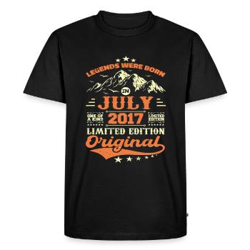 July 2017 vintage retro anniversary 2017 - Men's Premium Organic T-Shirt - black - Front - Nico (187cm)