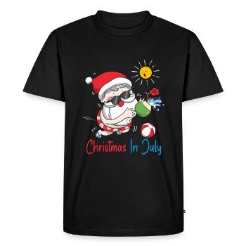 Xmas Christmas In July - Men's Premium Organic T-Shirt - black - Front - Nico (187cm)