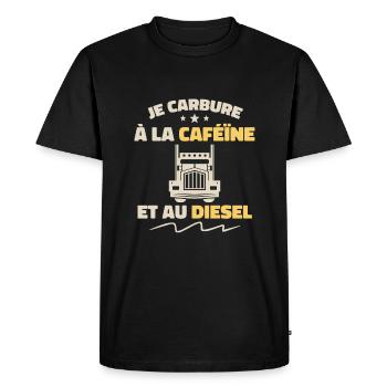 Chauffeur Routier Caféïne Et Diesel - T-shirt Premium bio Homme - noir - Devant - Nico (187cm)