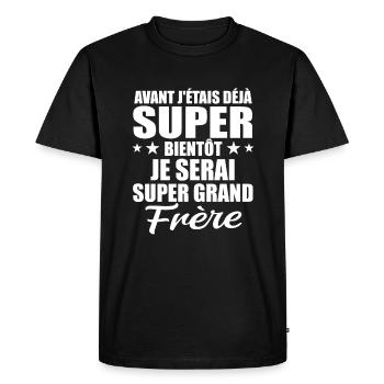 Je Serai Super Grand Frère Garçons - T-shirt Premium bio Homme - noir - Devant - Nico (187cm)