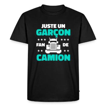 Enfant Camion - T-shirt Premium bio Homme - noir - Devant - Nico (187cm)