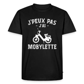 J'peux Pas J'ai Mobylette Cadeau Mob - T-shirt Premium bio Homme - noir - Devant - Nico (187cm)