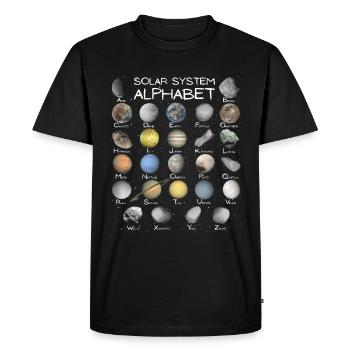 Système solaire ABC - T-shirt Premium bio Homme - noir - Devant - Nico (187cm)