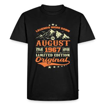 Août 1967 Anniversaire 1967 légendes Août - T-shirt Premium bio Homme - noir - Devant - Nico (187cm)