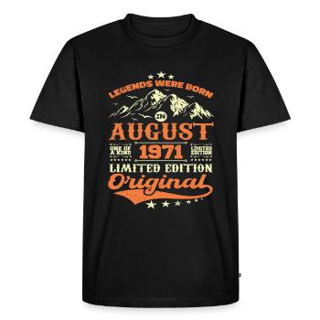 Août 1971 Anniversaire 1971 légendes Août - T-shirt Premium bio Homme - noir - Devant - Nico (187cm)