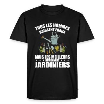 Humour Jardinier - Meilleur Jardinier Cadeau - T-shirt Premium bio Homme - noir - Devant - Nico (187cm)