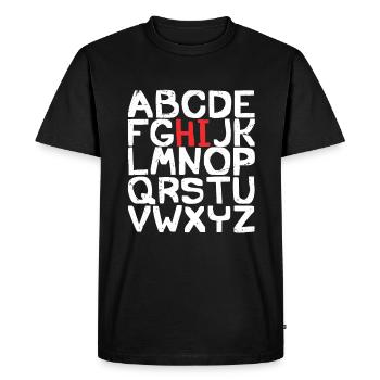 Funny Pre K Kindergarten Hi Alphabet Back To Schoo - T-shirt Premium bio Homme - noir - Devant - Nico (187cm)