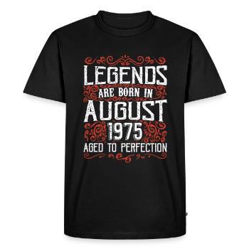 Août 1975 Anniversaire 1975 Légendes Août - T-shirt Premium bio Homme - noir - Devant - Nico (187cm)