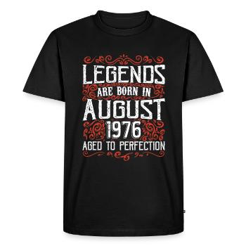 Août 1976 Anniversaire 1976 Légendes Août - T-shirt Premium bio Homme - noir - Devant - Nico (187cm)
