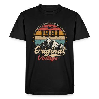 Original Vintage 1981 édition limitée 1981 - T-shirt Premium bio Homme - noir - Devant - Nico (187cm)