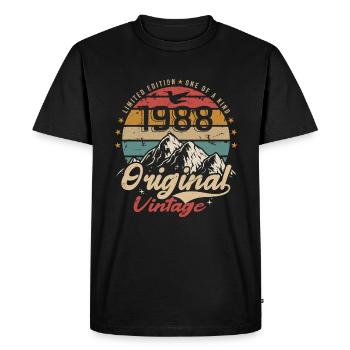 Original Vintage 1988 édition limitée 1988 - T-shirt Premium bio Homme - noir - Devant - Nico (187cm)