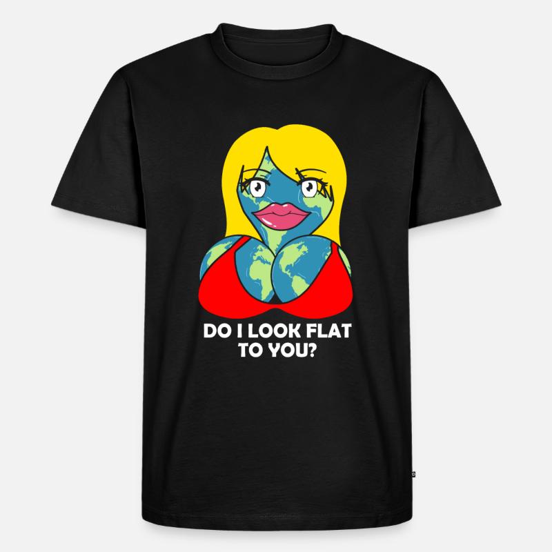Flache Erde Witz - Männer Premium Bio T-Shirt - Schwarz