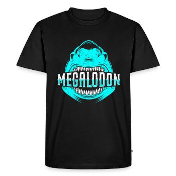 Requin mégalodon - T-shirt Premium bio Homme - noir - Devant - Nico (187cm)